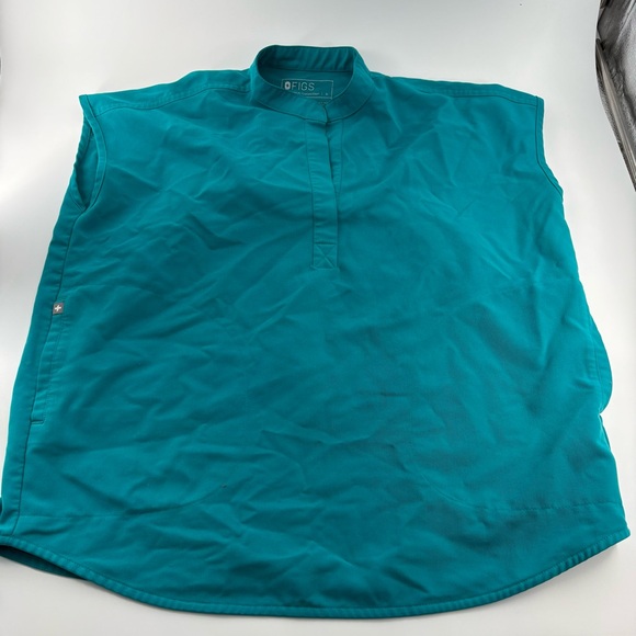 Figs Women's Teal Scrub Set Rafaela Top High Waisted Zamora Pant - Picture 5 of 6